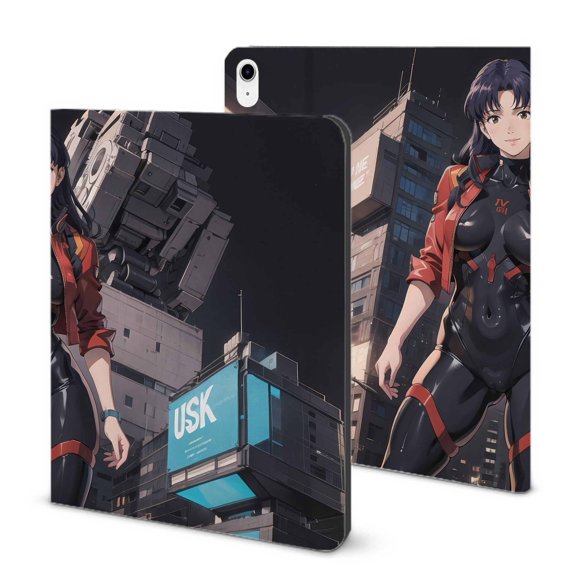 （画像用） EVA 新世紀エヴァンゲリオン IPad ケース ブック型 PUレザー TPU 耐衝撃 軽量 薄型 ペン収納なし 全面保護 IPad 各モデル対応